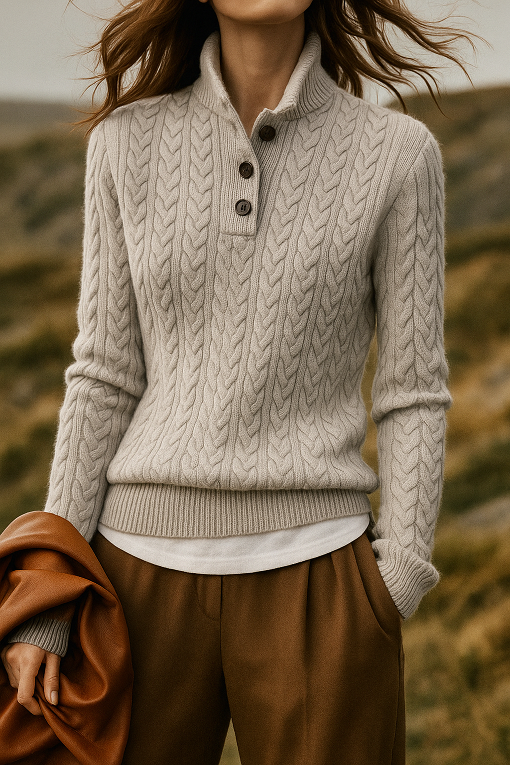 Soft Cable Knit Cashmere Sweater