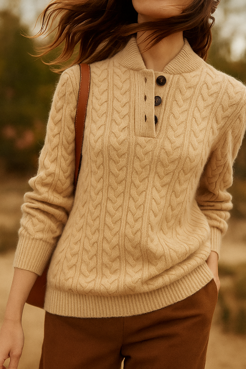 Soft Cable Knit Cashmere Sweater