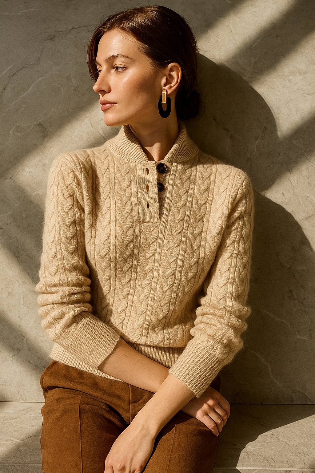 Soft Cable Knit Cashmere Sweater - BritishElegance