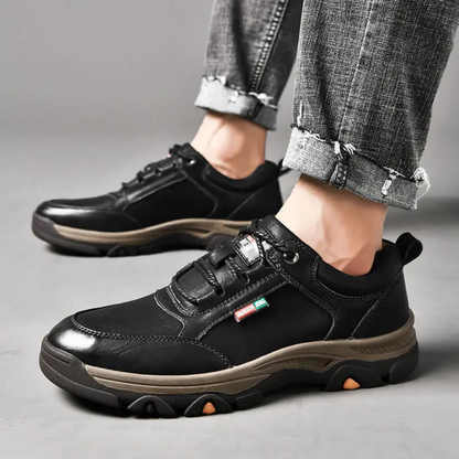 The Porto Rotondo Men’s Casual Lace Up Comfort Leather Trainers