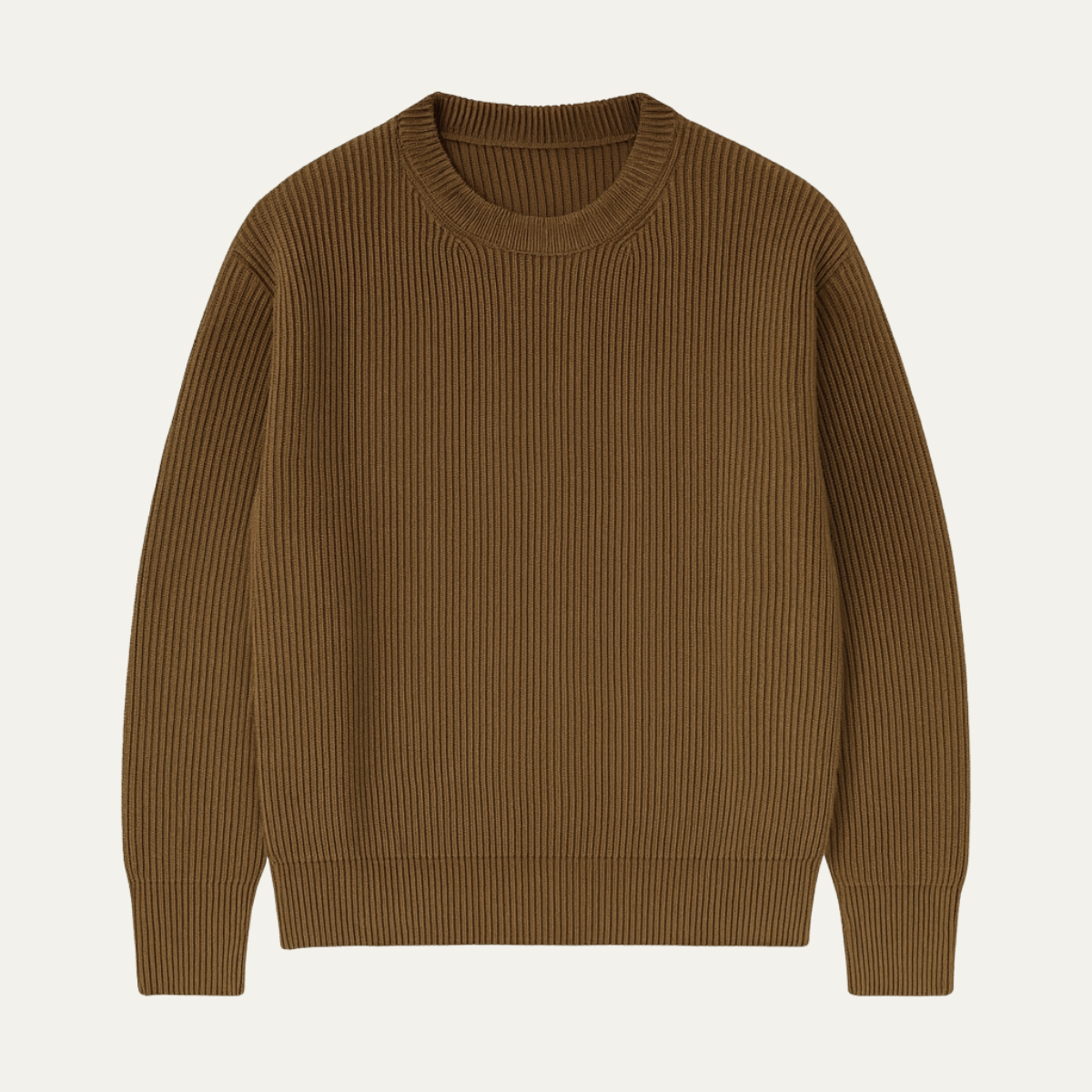 Men’s Classic Vertical Rib Knit Crewneck Sweater