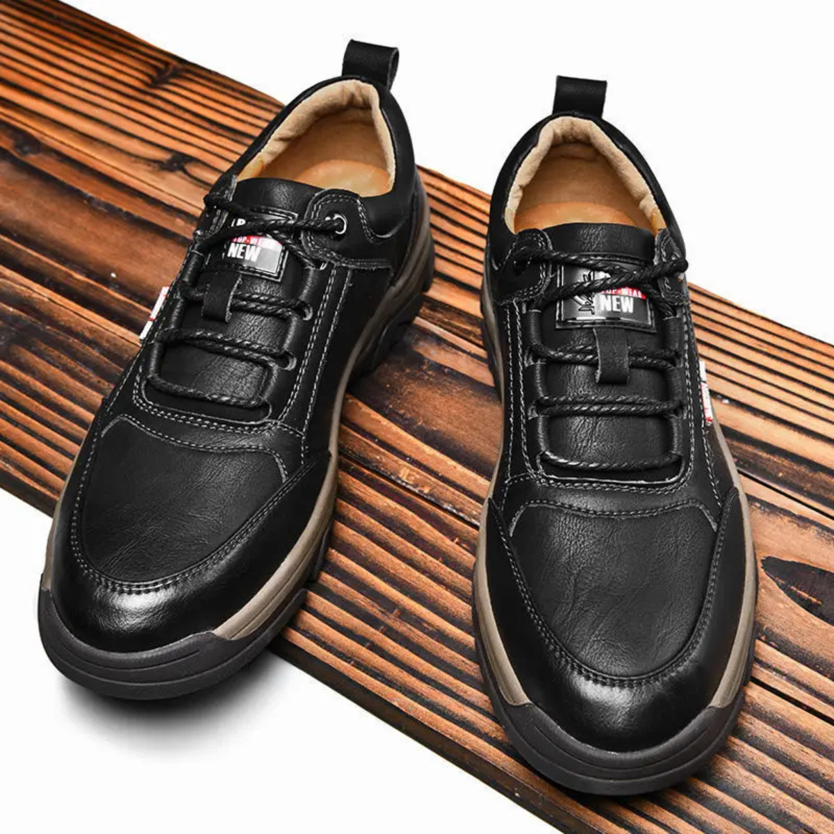 The Porto Rotondo Men’s Casual Lace Up Comfort Leather Trainers