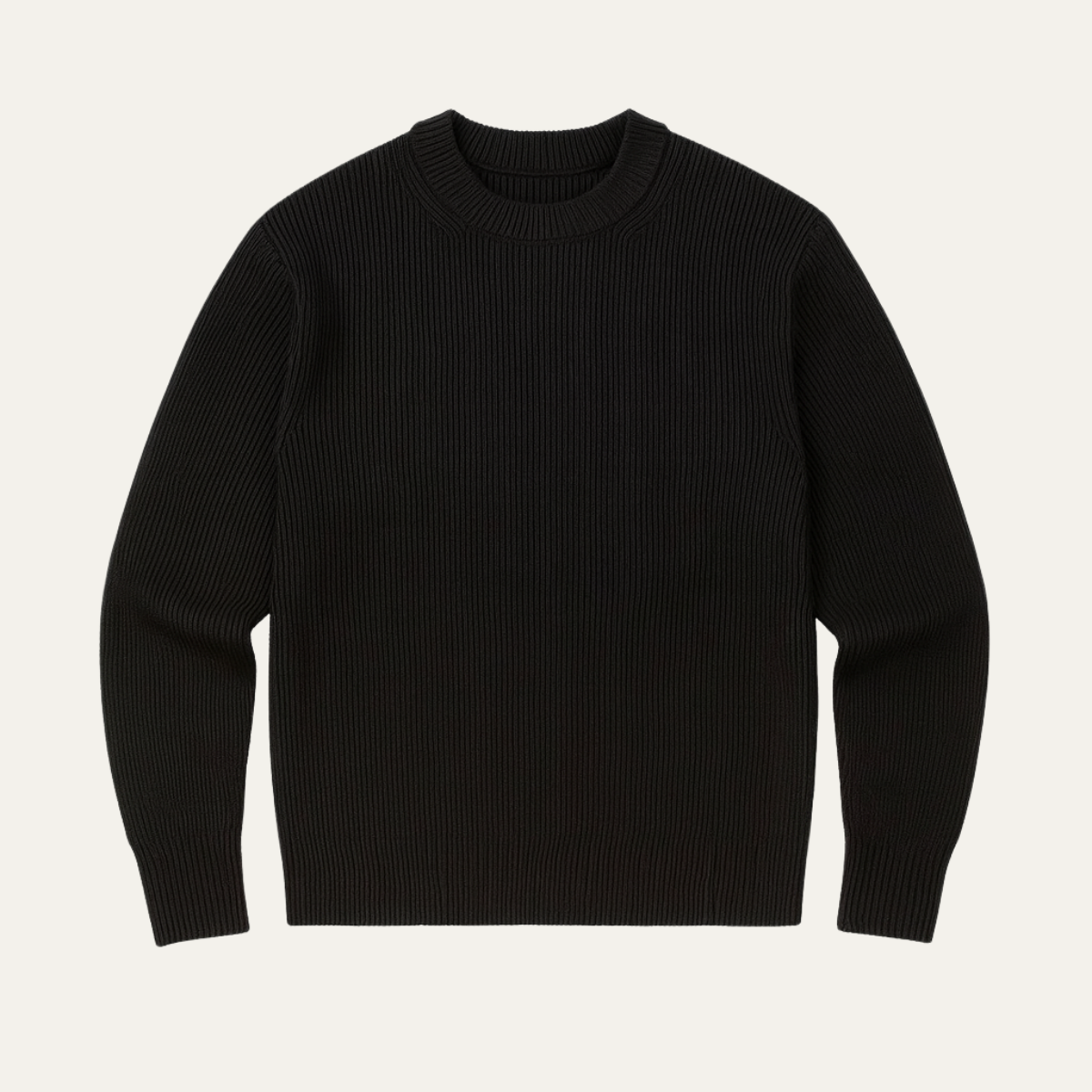 Men’s Classic Vertical Rib Knit Crewneck Sweater