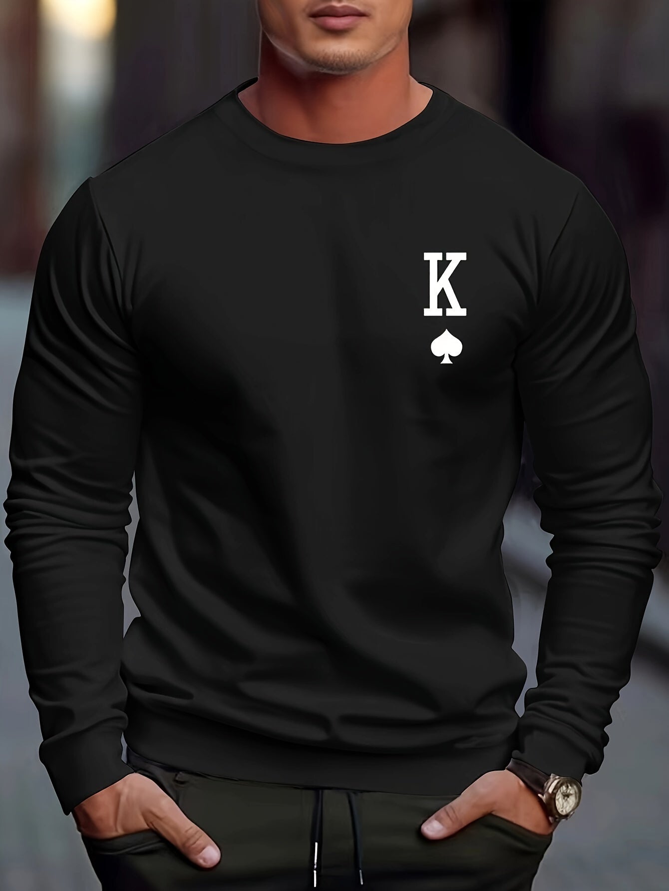 Cozy Spade Graphic Men's Winter Sweatshirt - BritishElegance