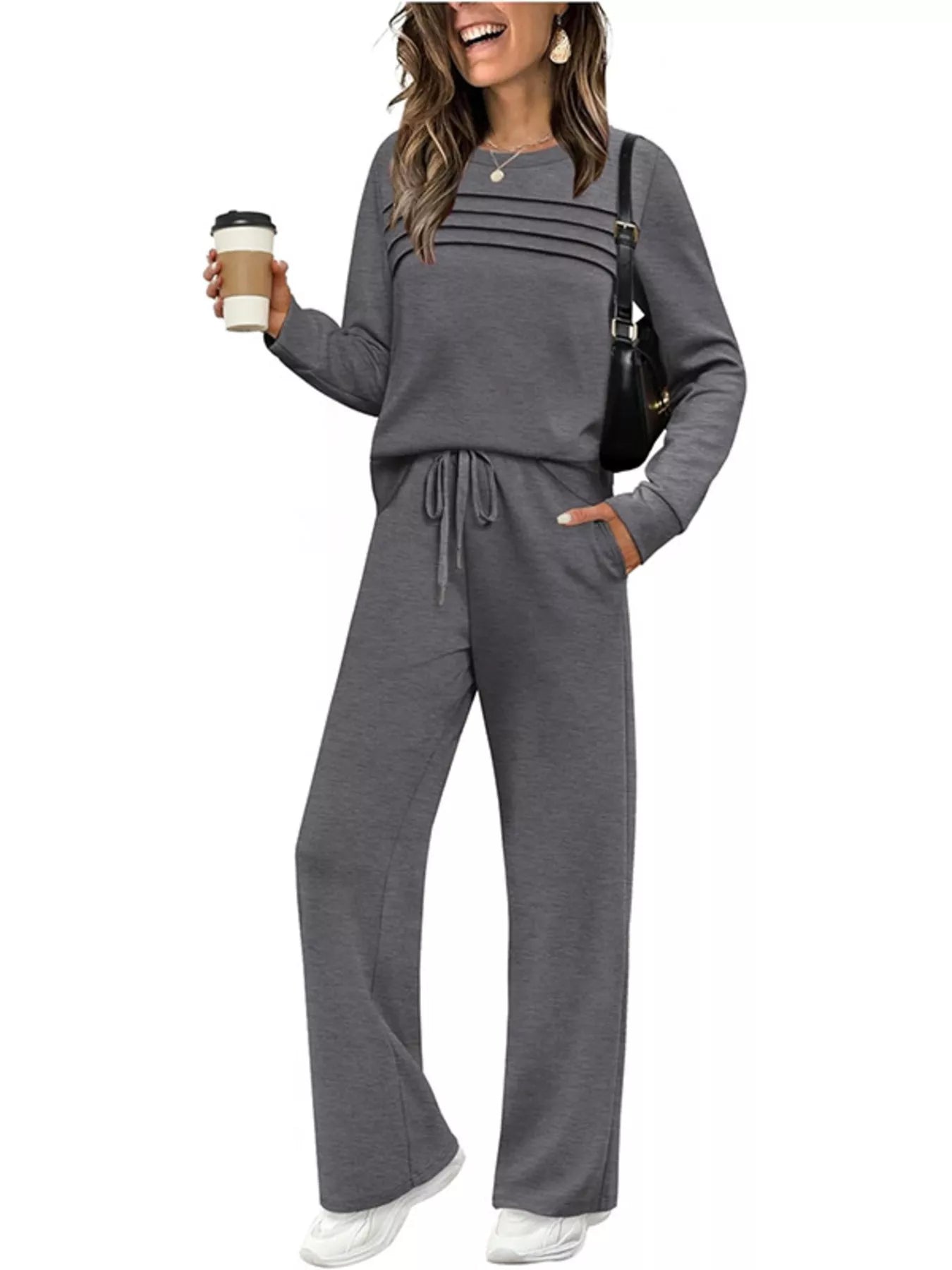 Comfortable Oversized Lounge Top and Pants Set