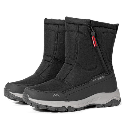 Women's winter boots with side zipper - waterproof, non-slip, durable snow boots with warm lining