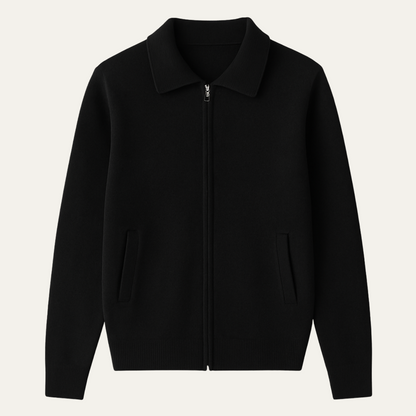The Roma Men's Luxury Knitted Wool Zip Cardigan