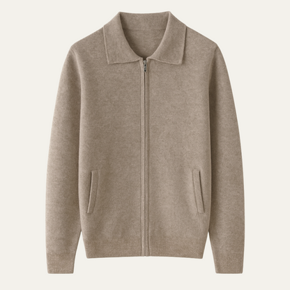 The Roma Men's Luxury Knitted Wool Zip Cardigan