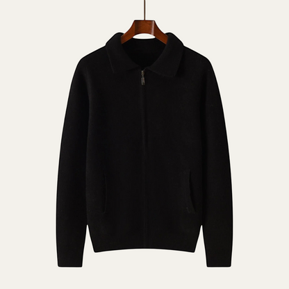 The Roma Men's Luxury Knitted Wool Zip Cardigan