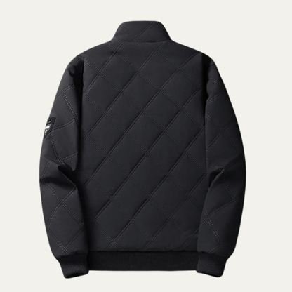 The Alassio Men’s Thick Warm Stand Collar Fleece Lined Quilted Jacket