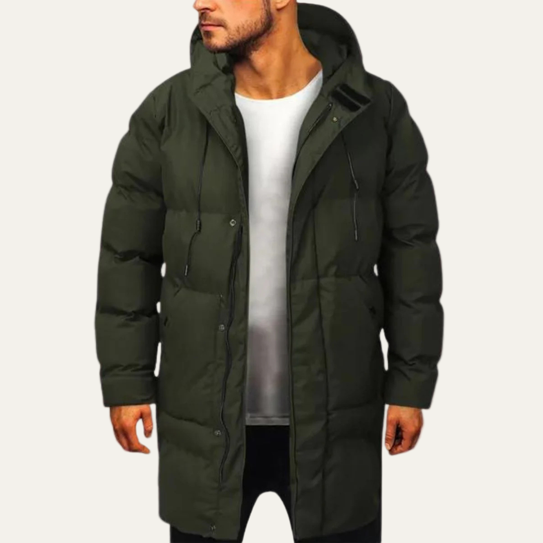 Men’s Long Line Insulated Parka Coat