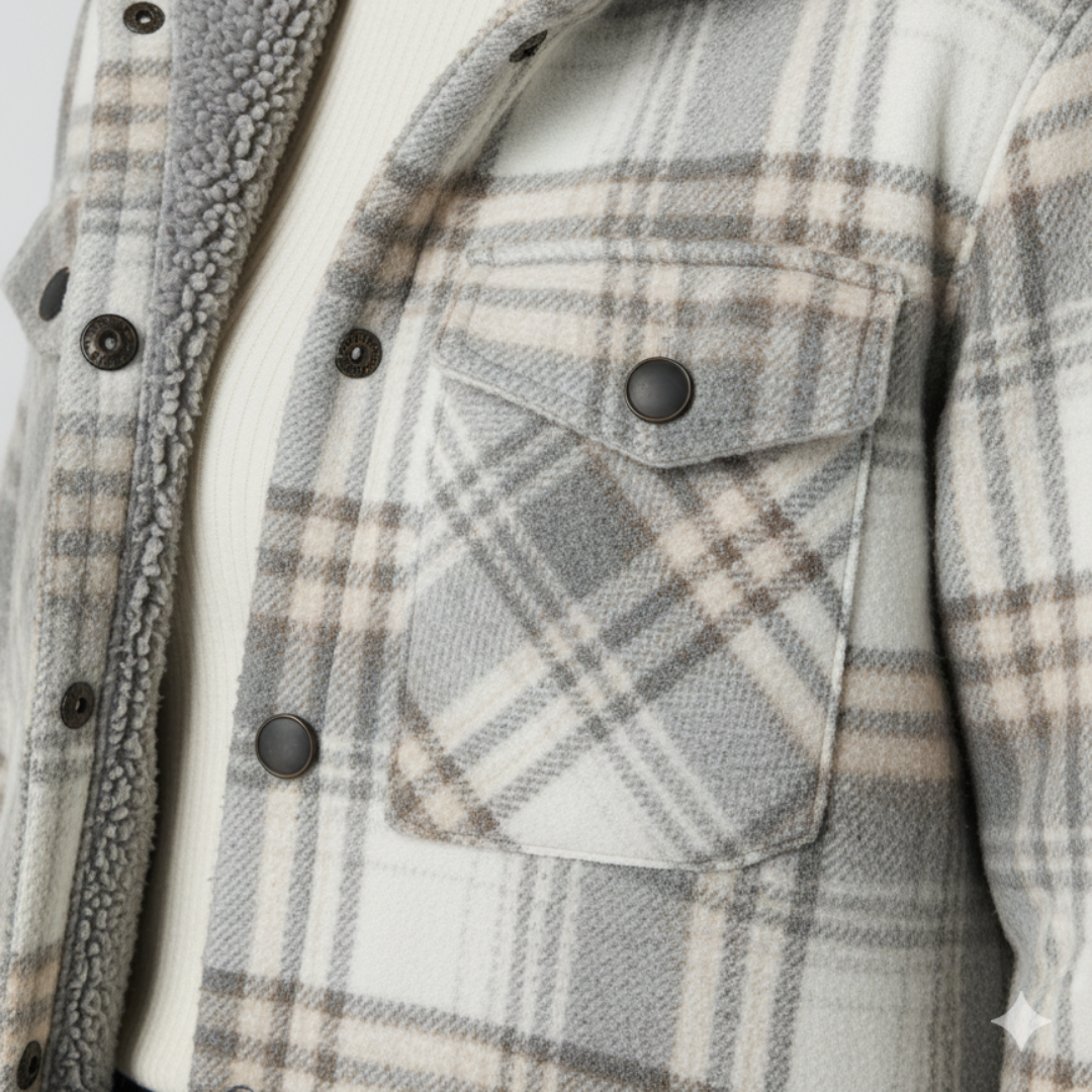 Elizabeth | Autumn Jacket - Hooded Plaid Outerwear for Women