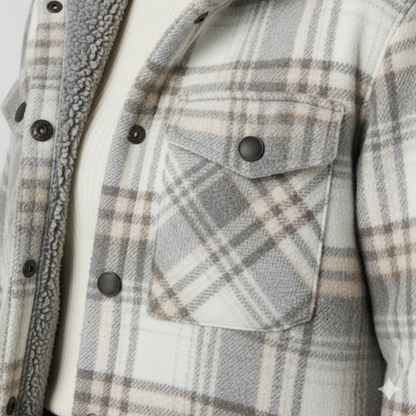 Elizabeth | Autumn Jacket - Hooded Plaid Outerwear for Women