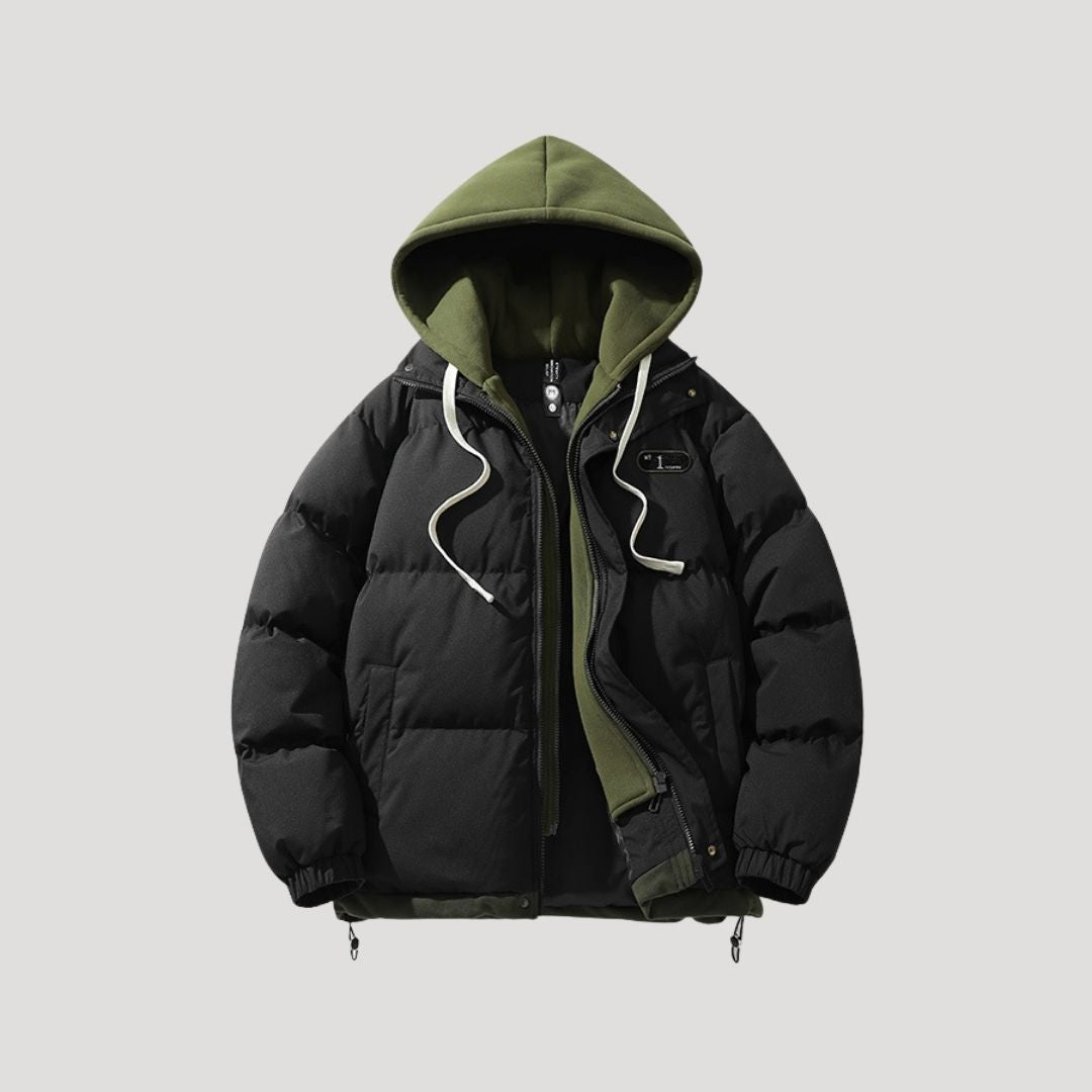 Men’s Layered Hood Puffer Jacket