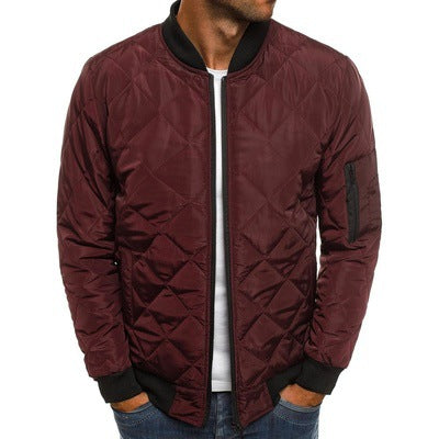 Men’s Lightweight Diamond Quilted Bomber Jacket