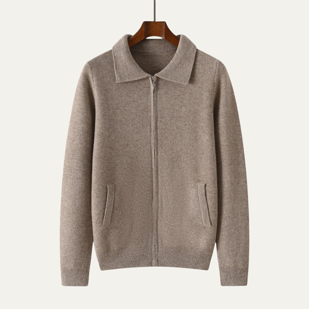 The Roma Men's Luxury Knitted Wool Zip Cardigan