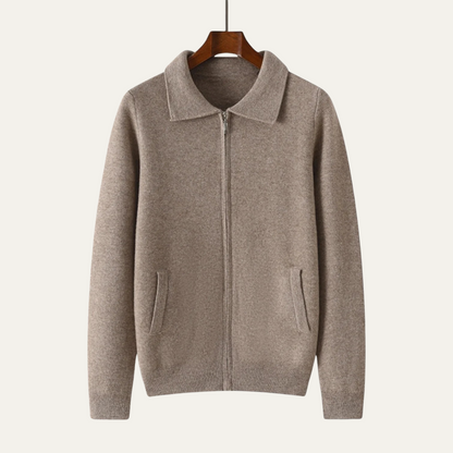 The Roma Men's Luxury Knitted Wool Zip Cardigan