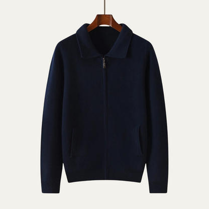 The Roma Men's Luxury Knitted Wool Zip Cardigan