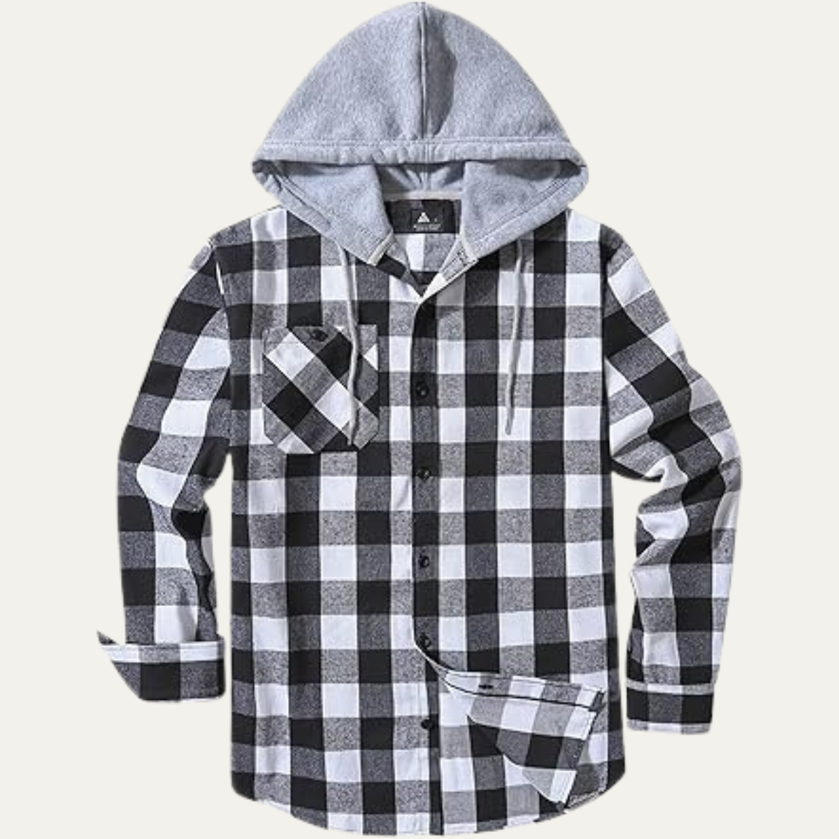 The Amalfi Men’s Hooded  Plaid Button Down with Pocket Flannel Jacket