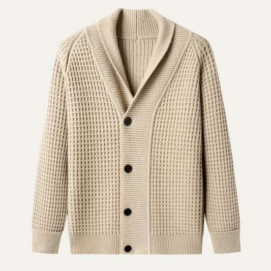The Hebrides Men's Chunky Knit  Shawl Collar Cardigan