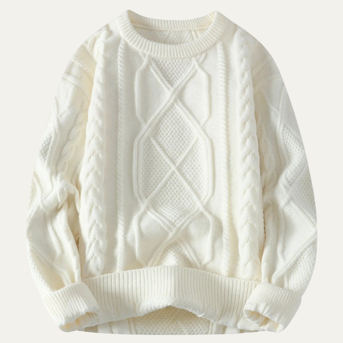 Men’s Winter Cable Knit Crewneck Sweater