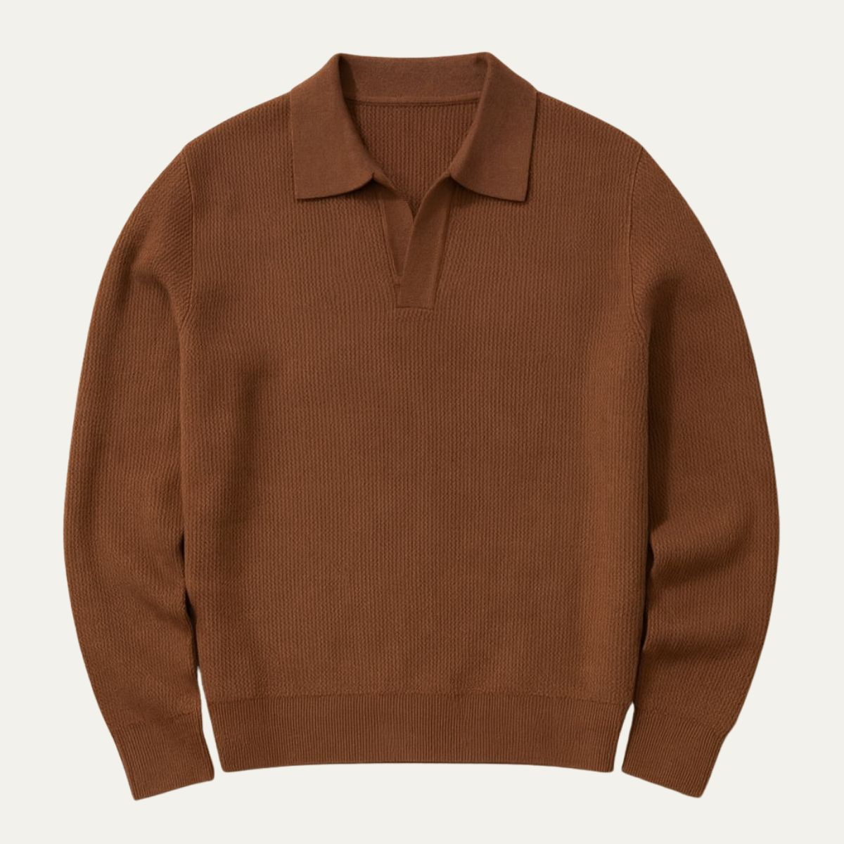 Men’s Ribbed Polo Knit Sweater