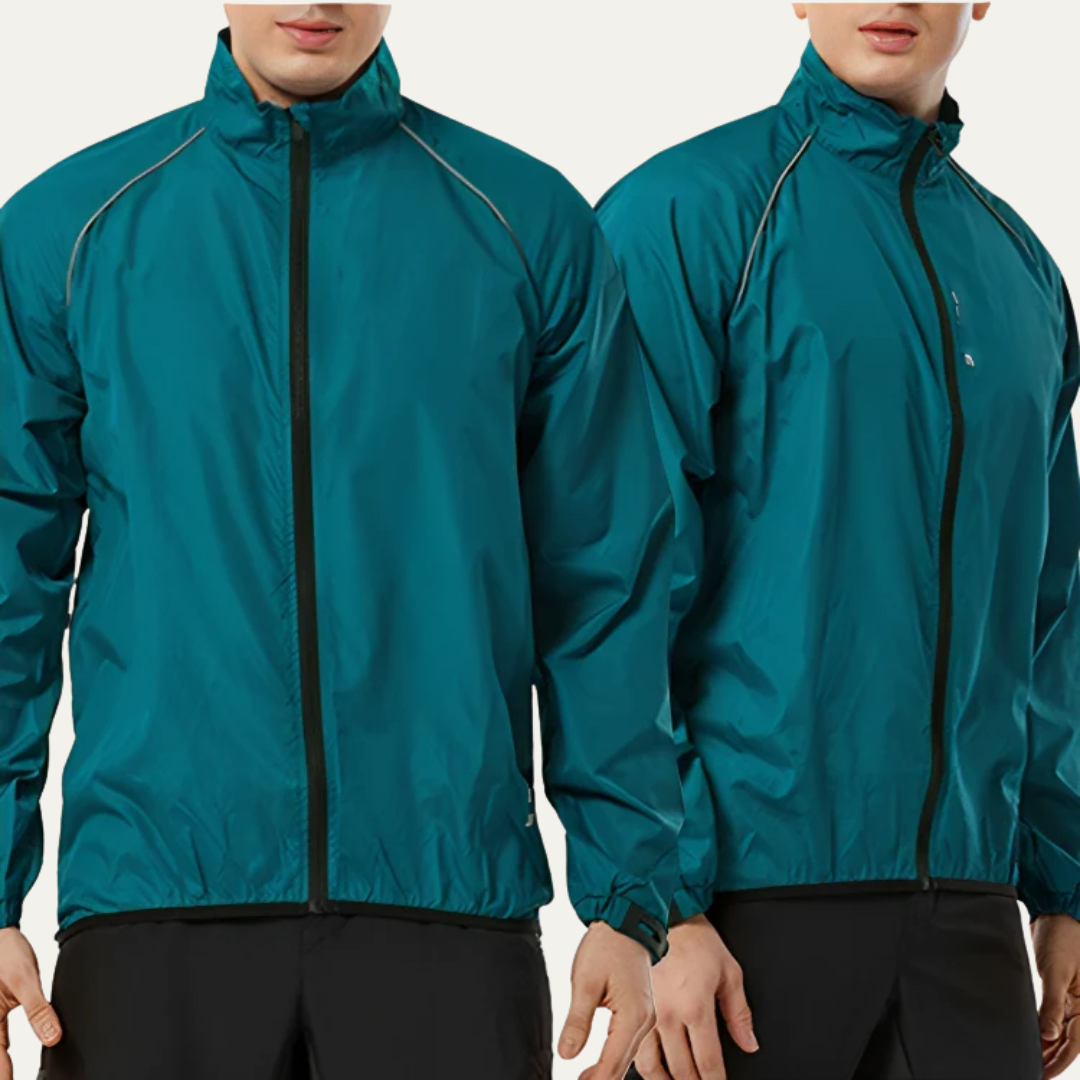 Men’s Reflective High Collar Full Zip Cycling Jacket