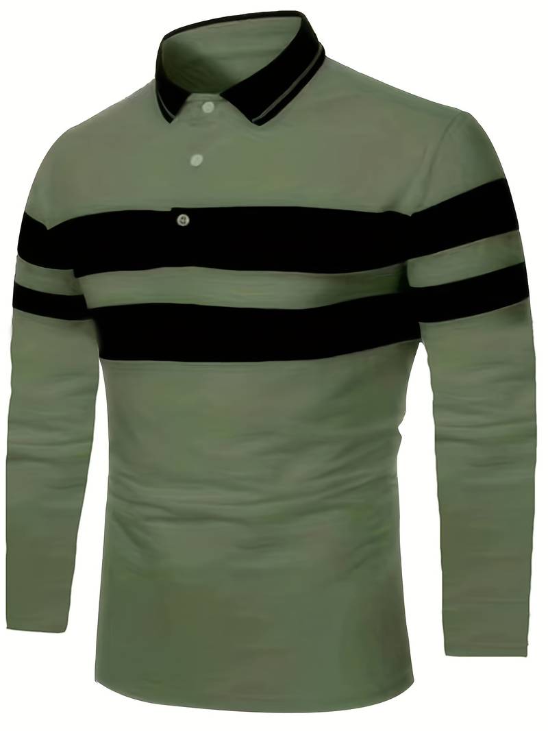 Christopher Men's Casual Long-Sleeve Colorblock Shirt