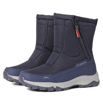 Women's winter boots with side zipper - waterproof, non-slip, durable snow boots with warm lining