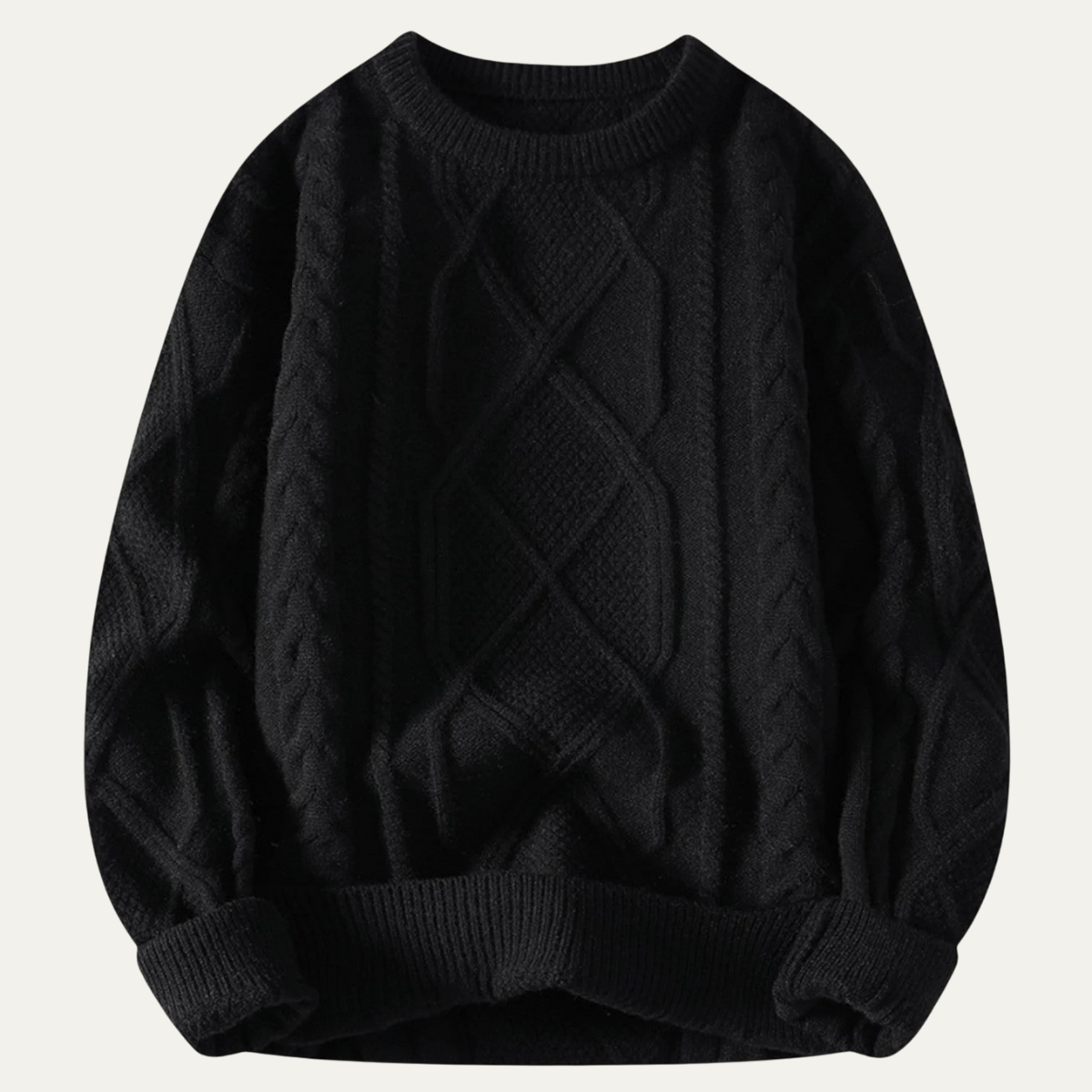 Men’s Winter Cable Knit Crewneck Sweater