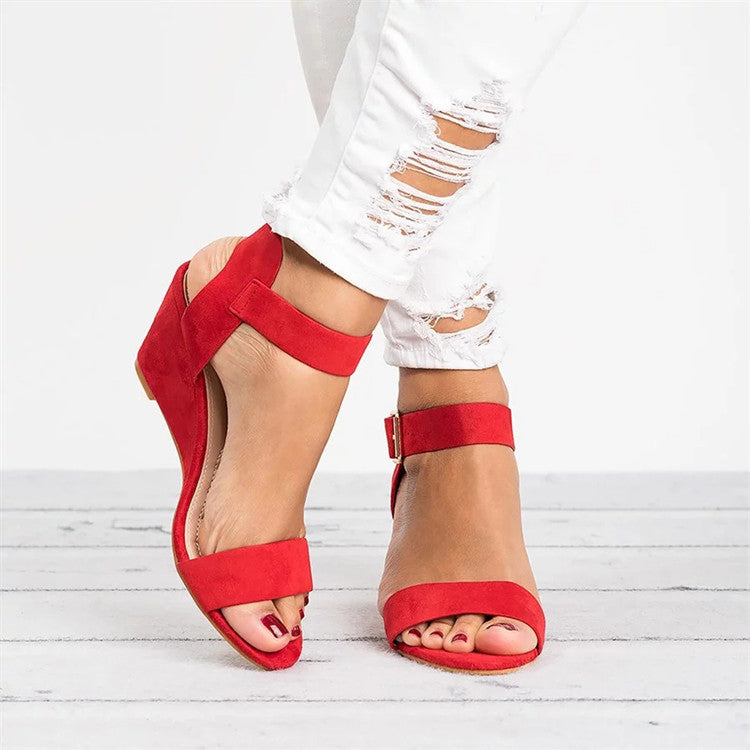 Comfortable Faux Leather Wedge Sandals for Women