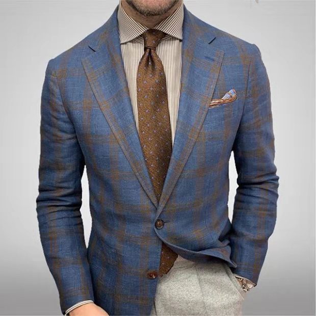 Archie | Men's Tailored Fit Peak Lapel Jacket - BritishElegance