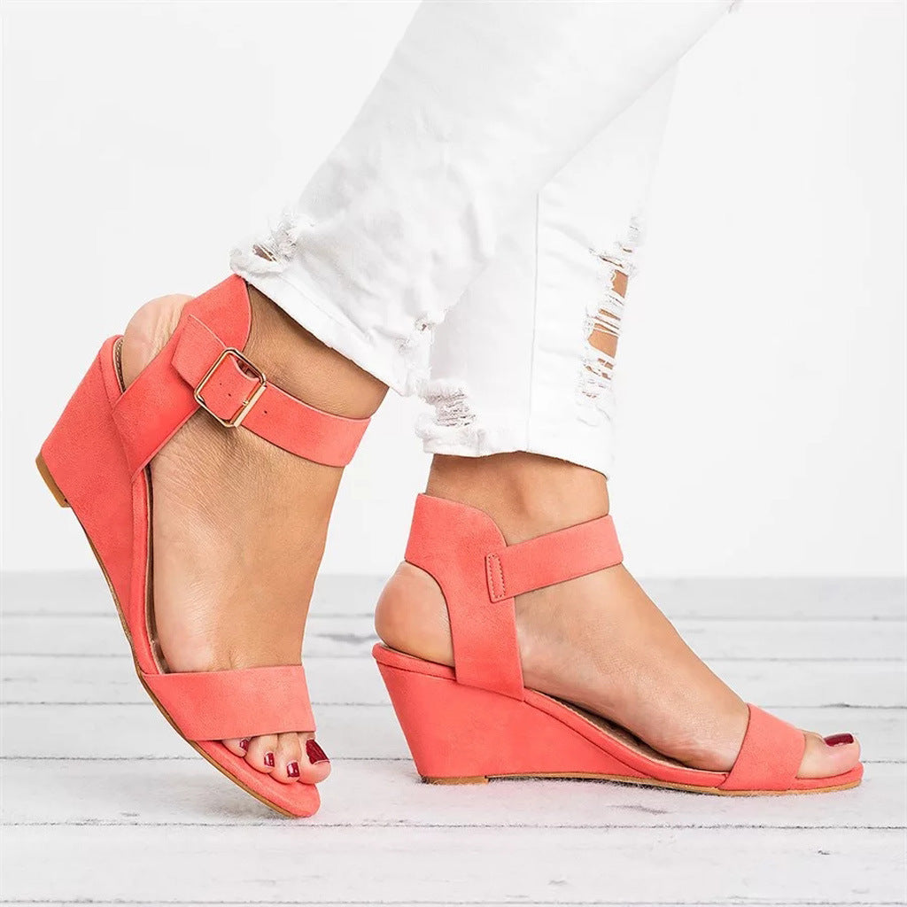Comfortable Faux Leather Wedge Sandals for Women