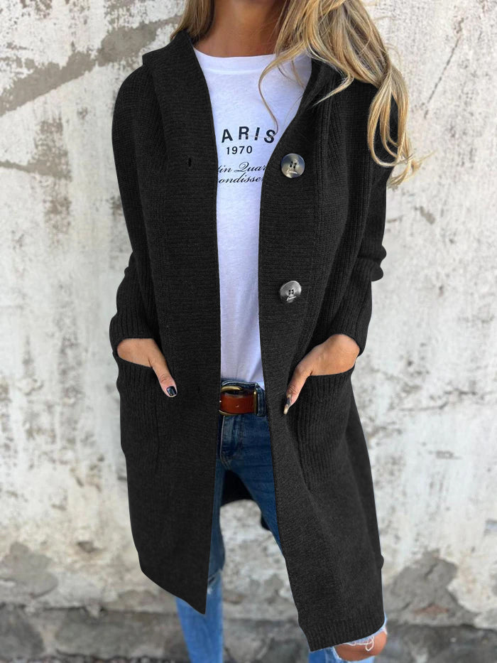 Aurlora – Women Long Knit Cardigan with Buttons