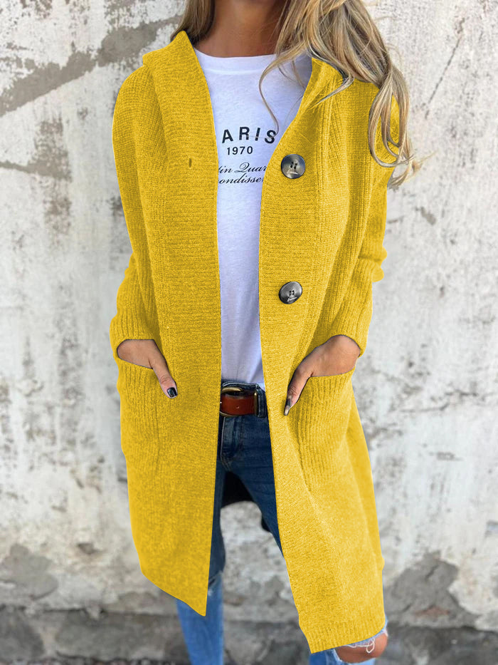 Aurlora – Women Long Knit Cardigan with Buttons