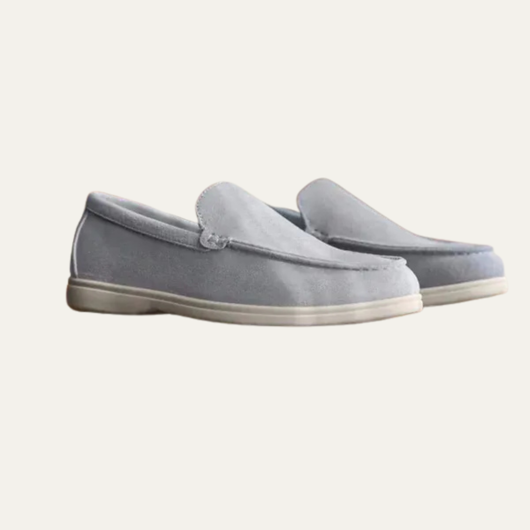Men’s Suede Driving Moccasins with Metal Keeper Detail