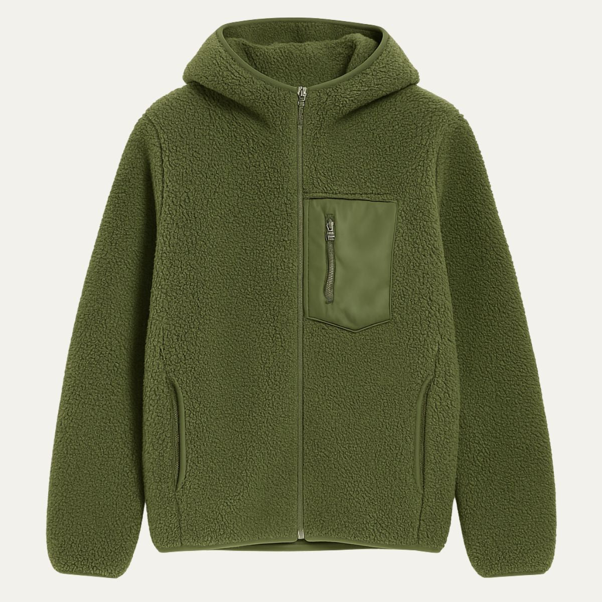 Men’s Hooded Full Zip Sherpa Fleece Jacket