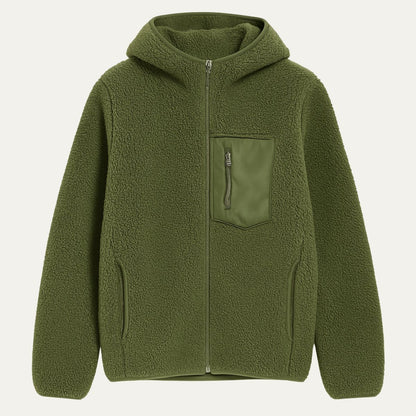 Men’s Hooded Full Zip Sherpa Fleece Jacket