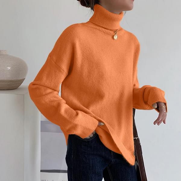 Cozy Large Knit Winter Turtleneck Sweater - BritishElegance