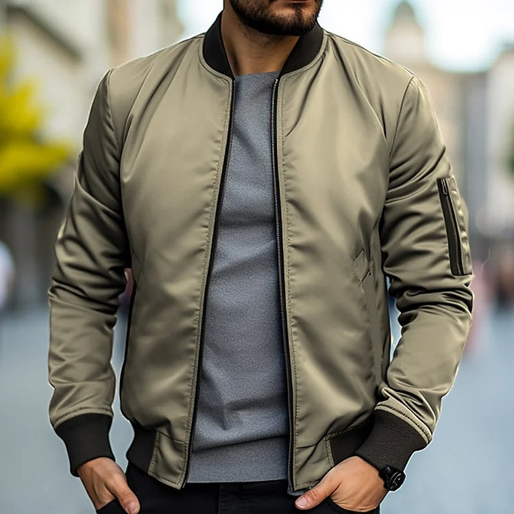 Men's Slim Fit Casual Bomber Jacket