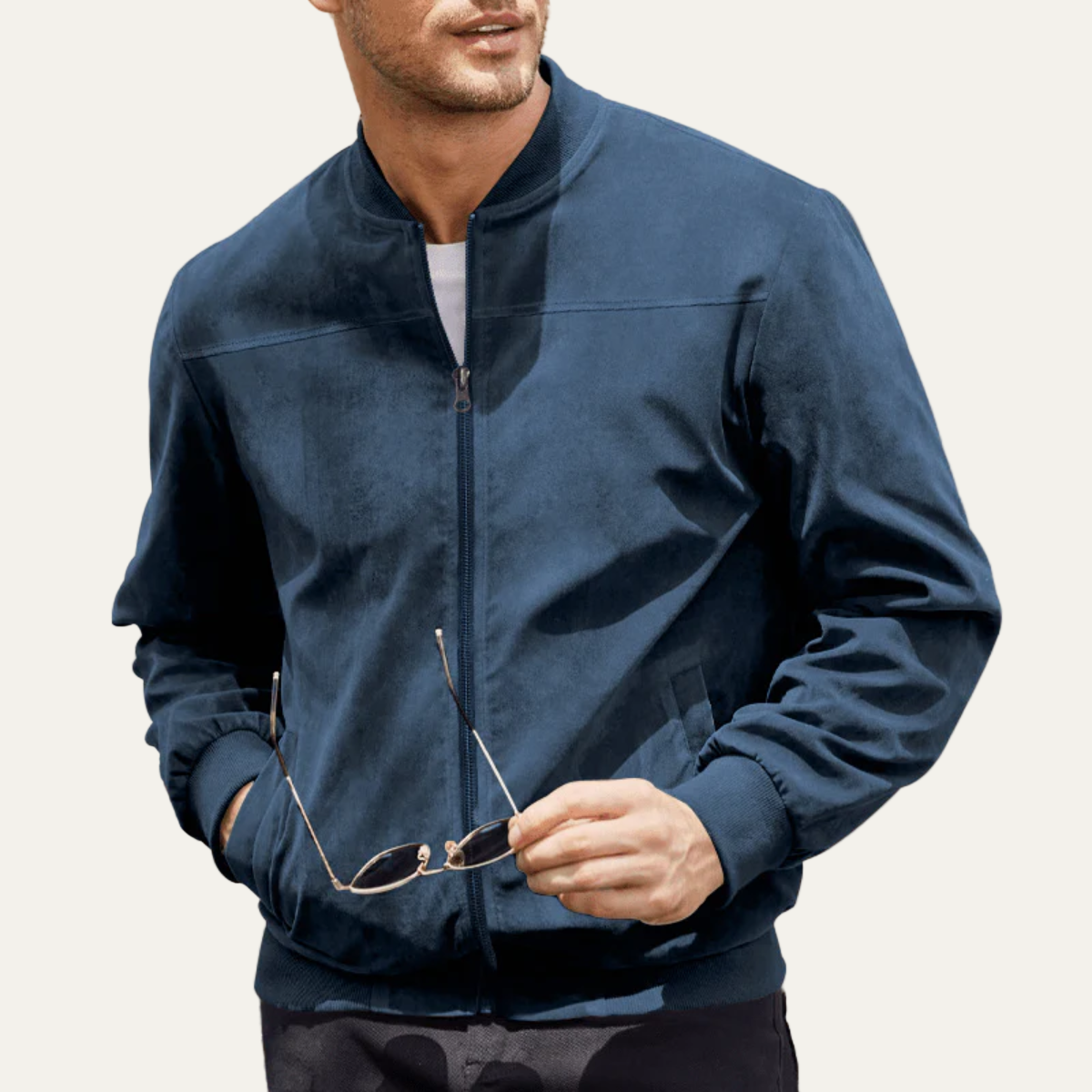 Men’s Suede Look Bomber Jacket