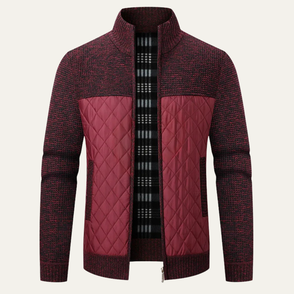 Men’s Quilted Chest Hybrid Knit Jacket