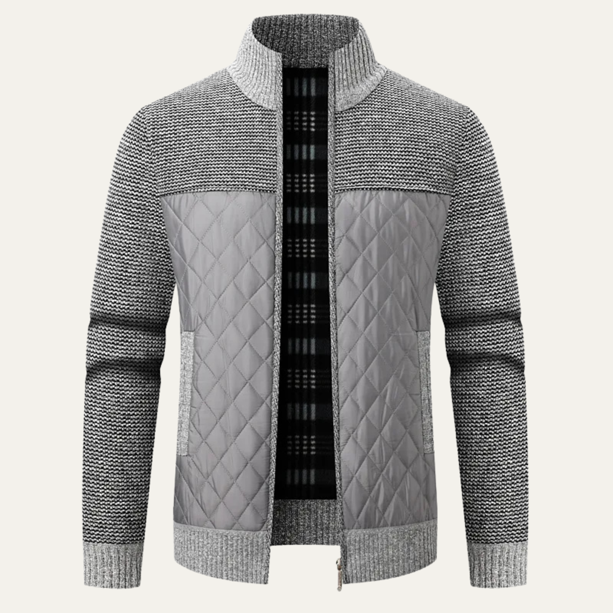 Men’s Quilted Chest Hybrid Knit Jacket