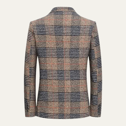 The Knightsbridge Men’s Classic Checked Plaid Tweed Blazer Jacket