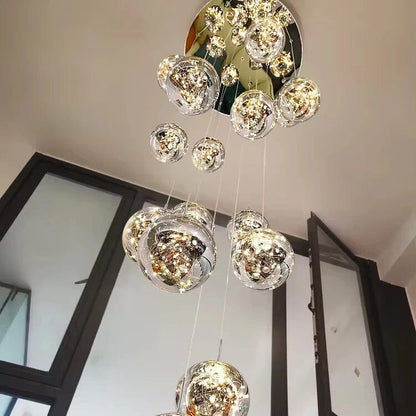 Elegant Glass Ball Staircase Lighting Fixture