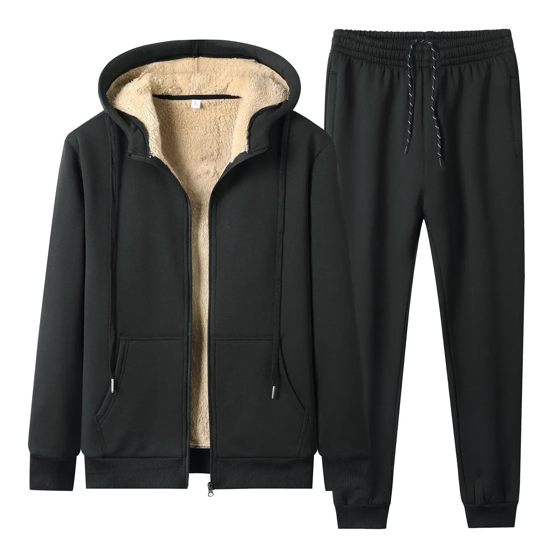 Cozy Fleece Lined Tracksuit Set - BritishElegance