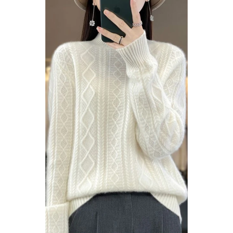 Warm Crew Neck Sweater for Ladies