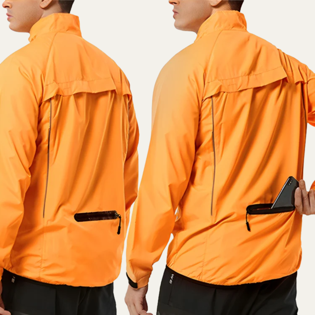 Men’s Reflective High Collar Full Zip Cycling Jacket