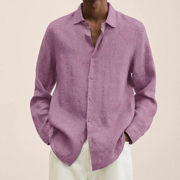 Versatile and lightweight linen shirt for men, elegantly styled