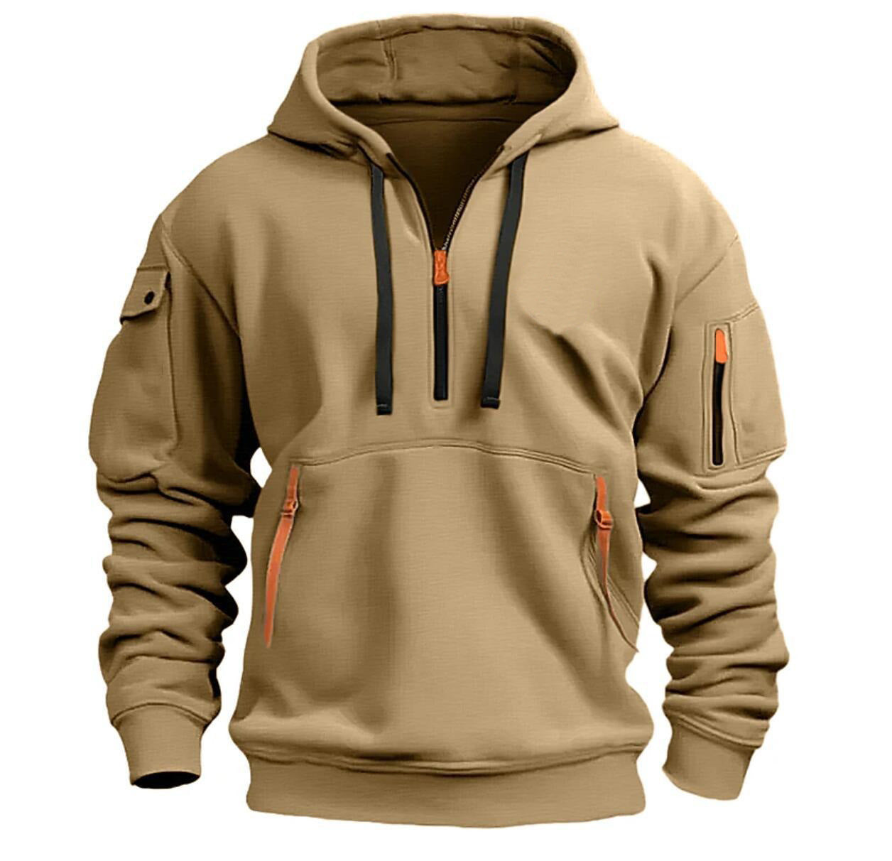 Men's versatile zip-up hoodie